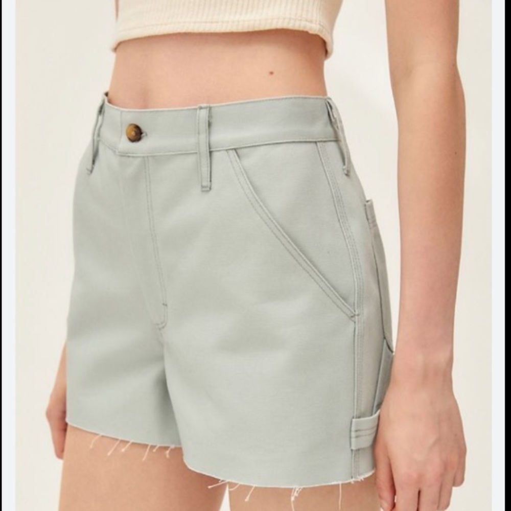 UO Urban Renewal Remnants Canvas Carpenter Shorts Sz S NWT Mint Seafoam Sea Salt - Picture 1 of 12